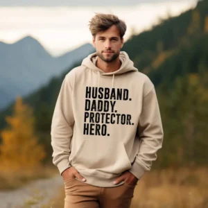 Hooded sweatshirt with pouch pocket and ribbed cuffs