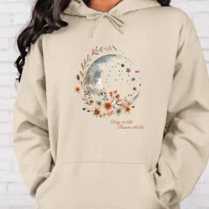 Hooded sweatshirt with front pouch pocket and drawcord